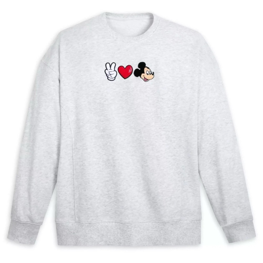 Disney “Peace, Love, Mickey” Grey Oversized Sweatshirt